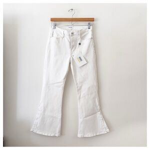 NWT Frame Le Crop Flare Jeans Women’s 28 White Denim High Rise Stretch